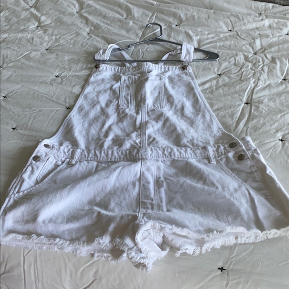 White Denim Shortalls
